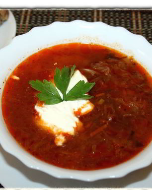 Борщ из говядины и свинины