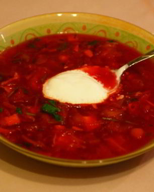 Борщ на курином бульоне