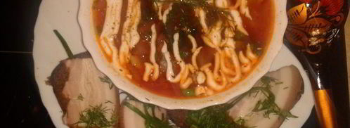 борщ с бутербродами из сала. Шаг 7