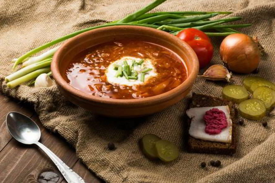 Рецепт борщ с фасолью и солеными огурцами