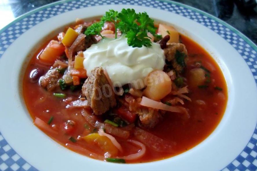 Рецепт борщ с картофелем томатами и фасолью