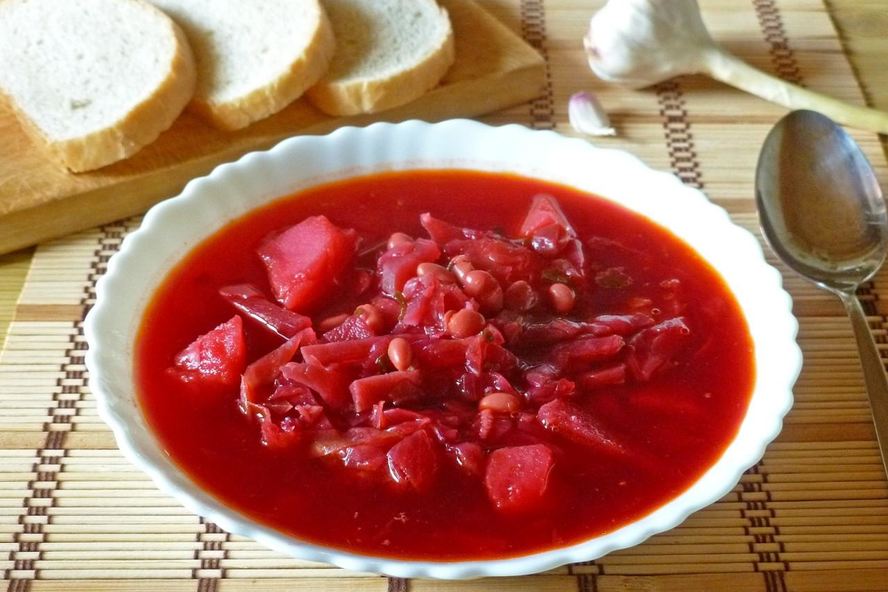 Рецепт борщ с консервированной фасолью