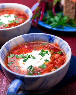 Борщ с курицей и капустой