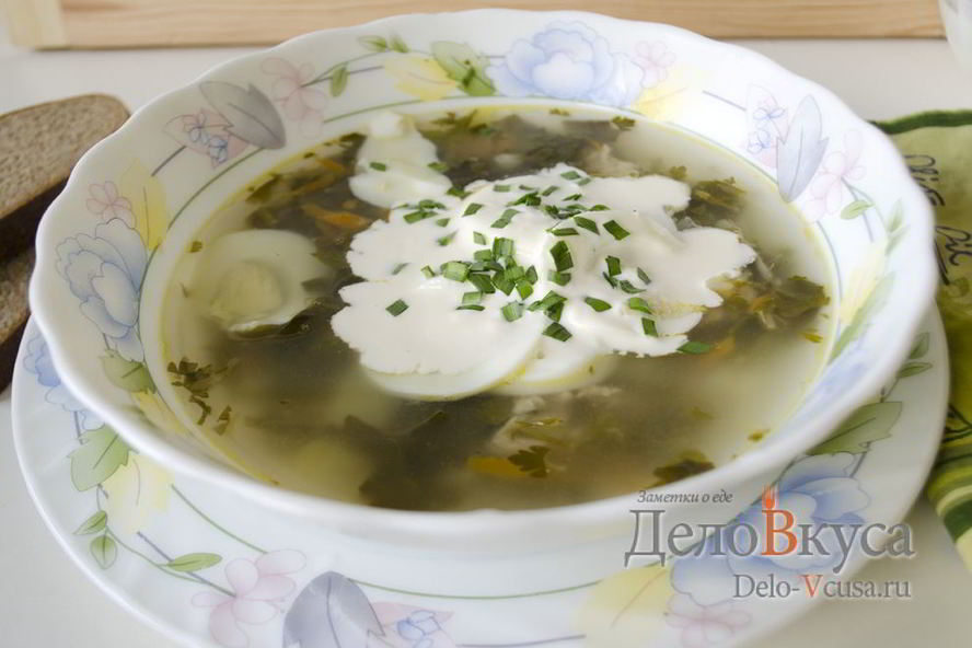 Рецепт зеленый борщ со щавелем и крапивой