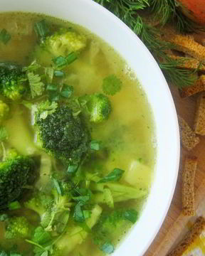 Гороховый суп с брокколи