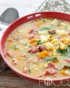 Гороховый суп с колбасой