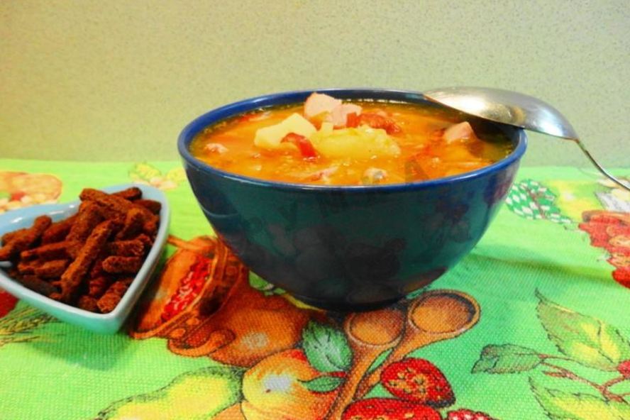 Рецепт гороховый суп с копченой курицей