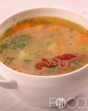 Гороховый суп с копчеными ребрышками