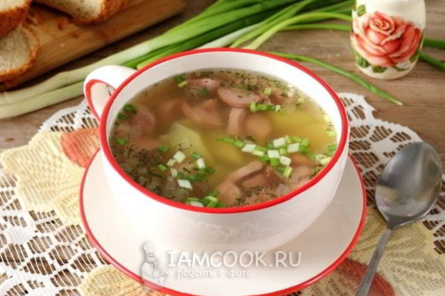 Рецепт гороховый суп с сосисками