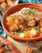 Гороховый суп с запеченными ребрышками