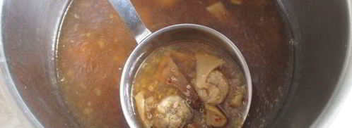 грибной суп с фрикадельками и киноа. Шаг 10