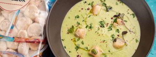 крем-суп из брокколи с морскими гребешками. Шаг 8