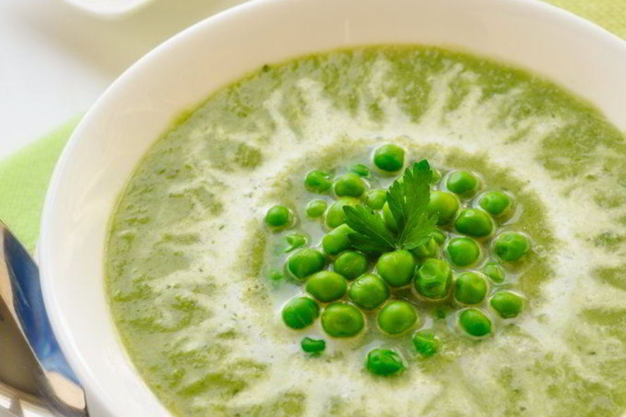 Рецепт крем-суп из зеленого горошка и салата айсберг