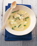 Куриный суп с луком пореем