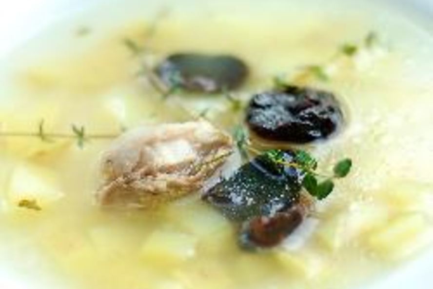 Рецепт куриный суп с рисом, пореем и черносливом