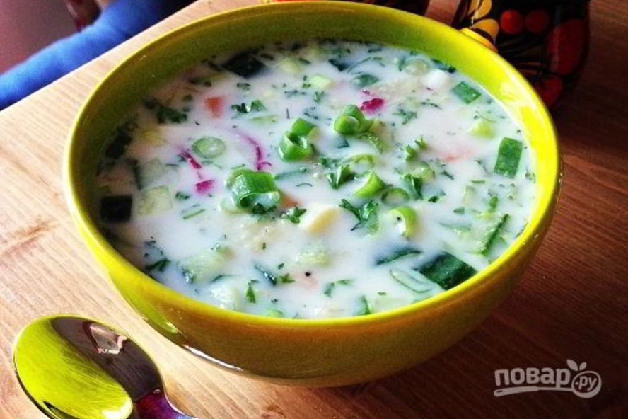 Рецепт окрошка без колбасы