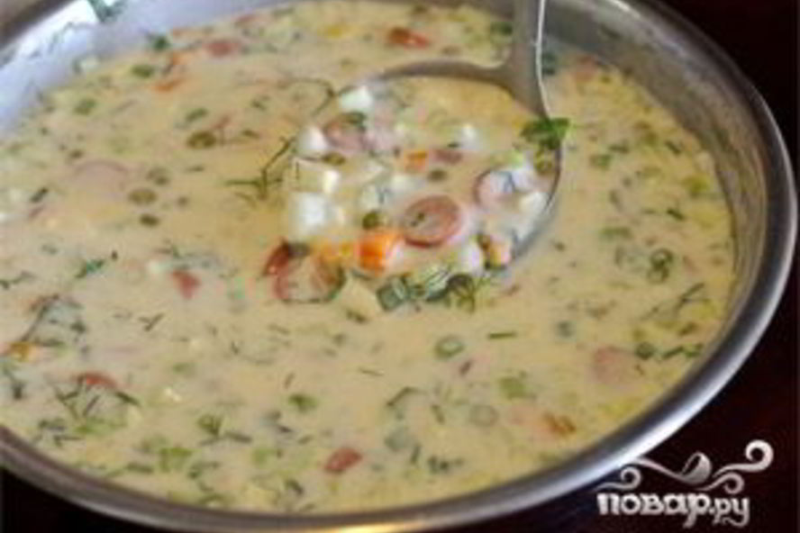 Рецепт окрошка на кефире и минералке