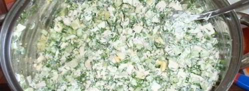 окрошка на курином бульоне. Шаг 6