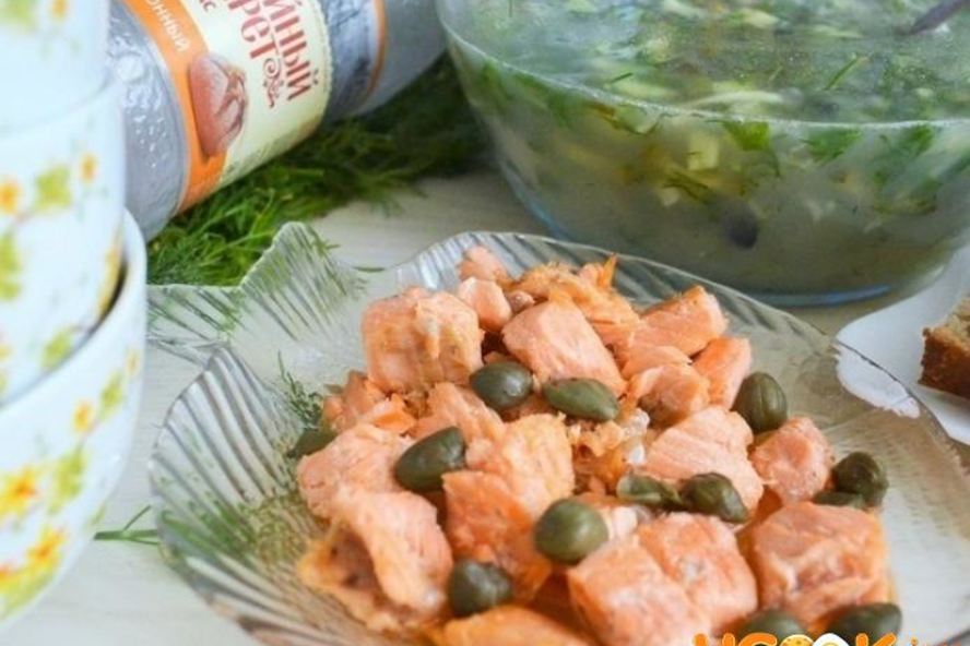 Рецепт окрошка с рыбой