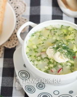 Вегетарианская окрошка на сыворотке