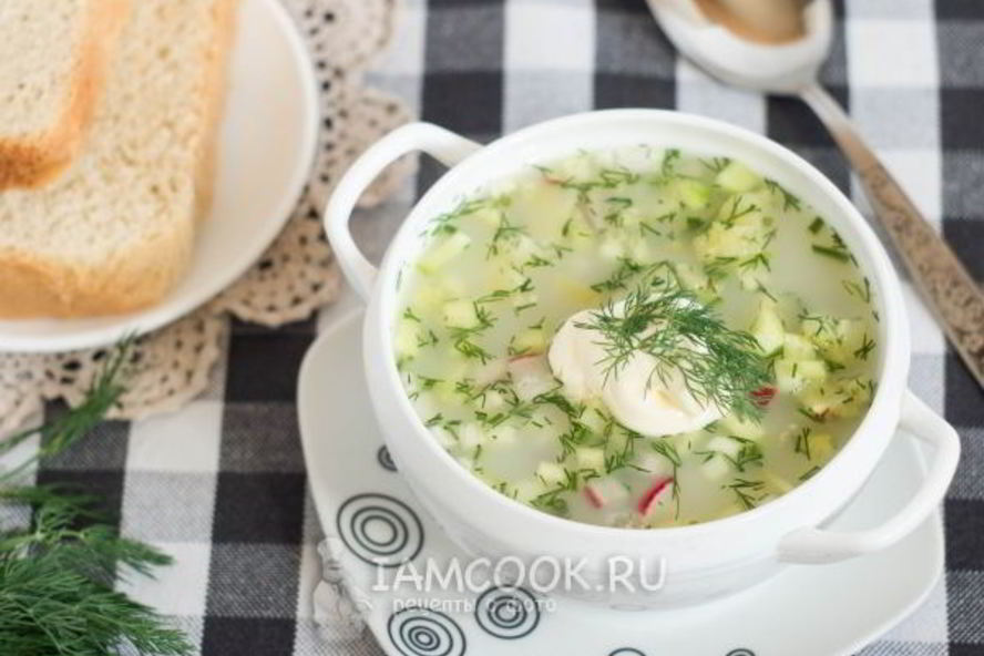 Рецепт вегетарианская окрошка на сыворотке