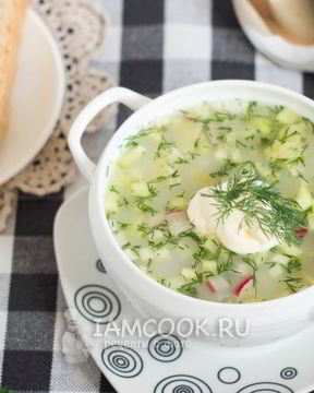 Вегетарианская окрошка на сыворотке