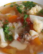 Овощной суп с фрикадельками диетический