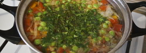 овощной суп с зеленым горошком. Шаг 14