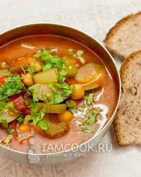 Постный суп с нутом и овощами