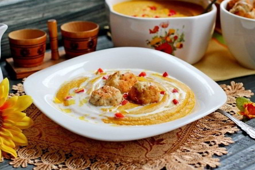 Рецепт пряный суп-крем из чечевицы и моркови