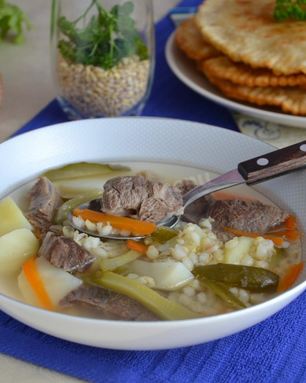 Рассольник с говядиной