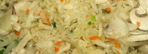 постные щи из квашеной капусты с шампиньонами. Шаг 2