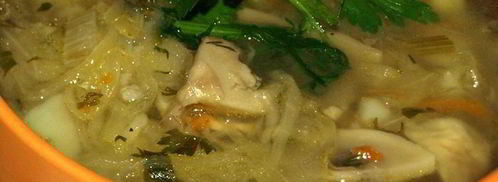 постные щи из квашеной капусты с шампиньонами. Шаг 5