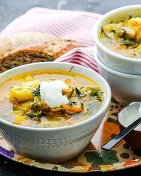 Постные щи из молодой капусты