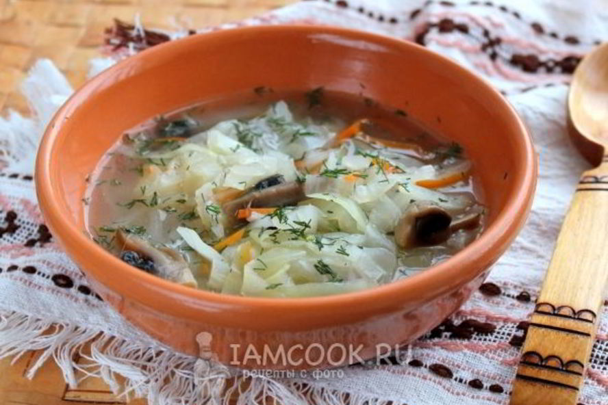 Рецепт постные щи с грибами