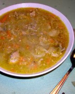 Щи на свиных ребрышках