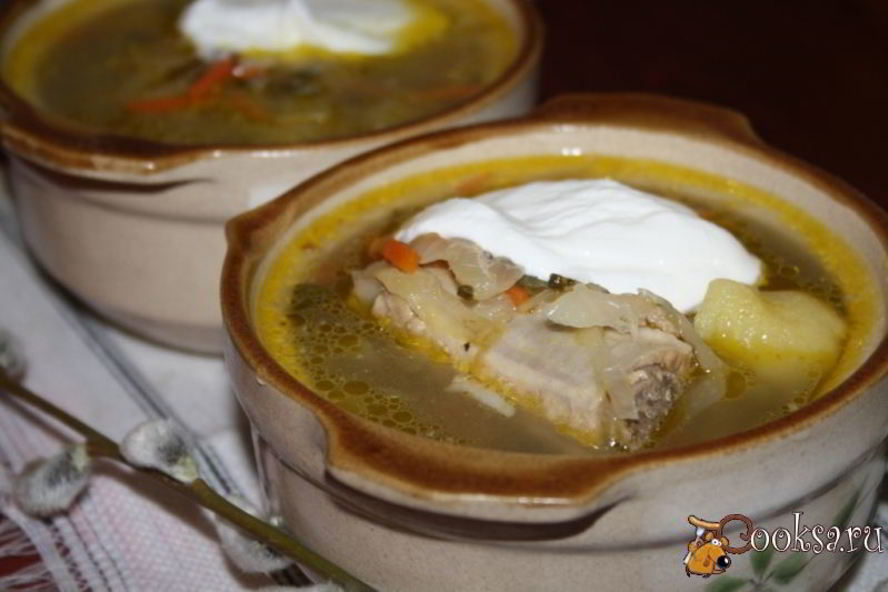 Рецепт щи с квашеной капустой и молодым щавлем