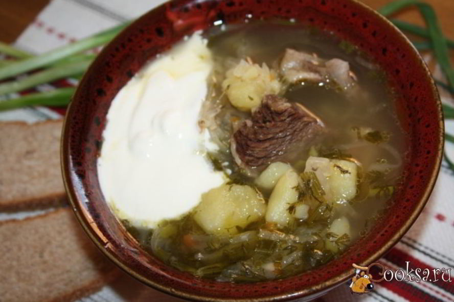 Рецепт щей с квашеного капустого ны говяжьих ребрышкаха в чугунке