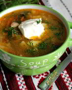 Щи с мангольдом на курином бульоне