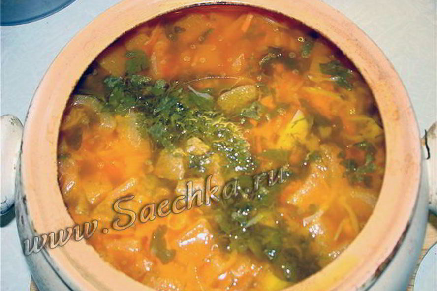 Рецепт щи в горшочке