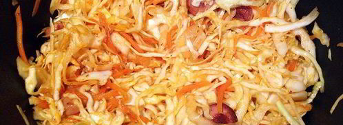 капустная солянка с сосисками. Шаг 4