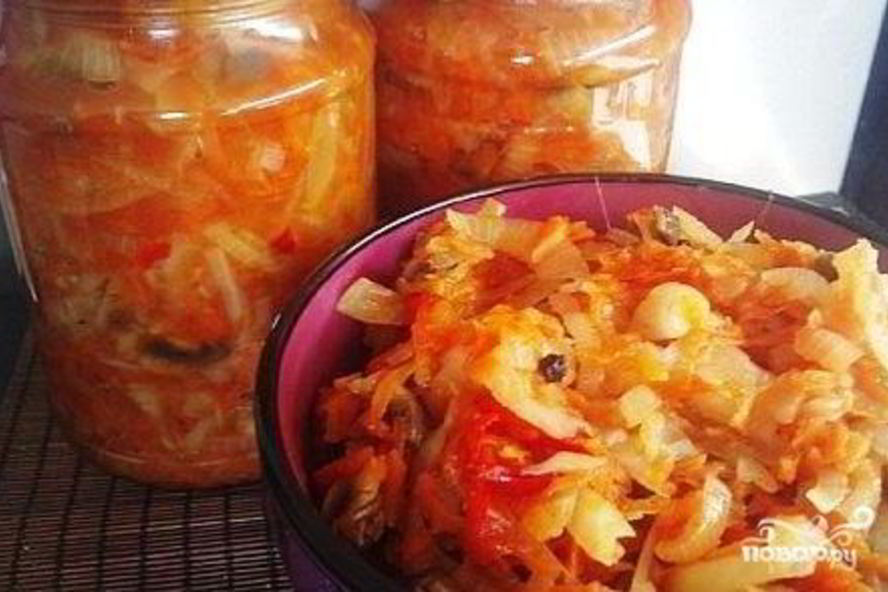 Рецепт вкусная солянка из капусты на зиму