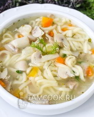 Суп грибной с лапшой