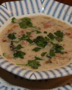 Суп из белой фасоли со сморчками