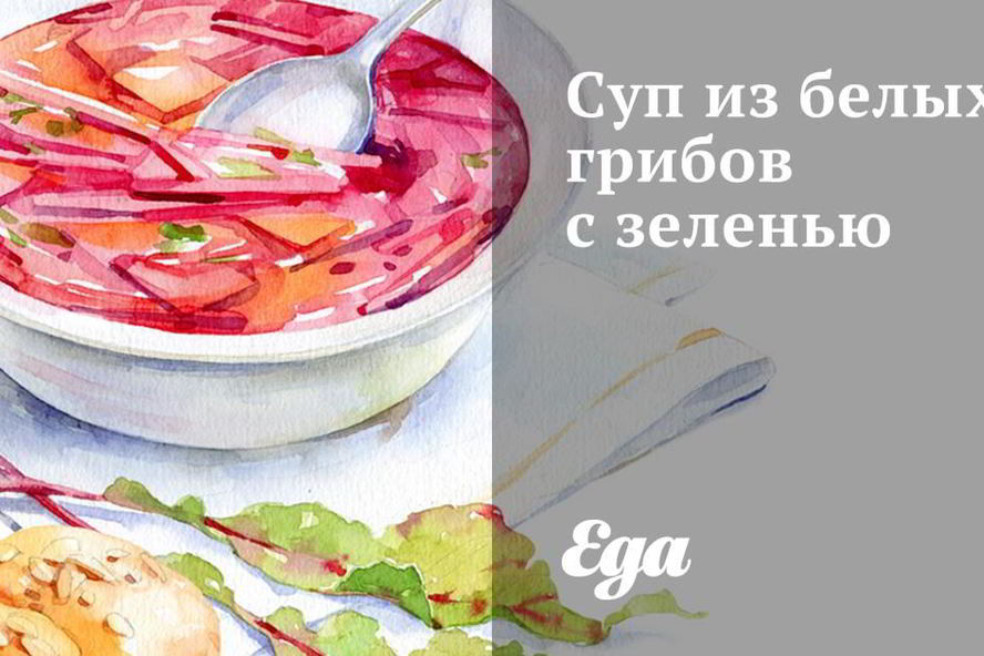 Рецепт суп из белых грибов с зеленью