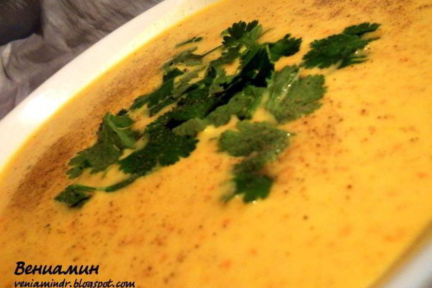 Рецепт чечевично-морковный суп-пюре с карри