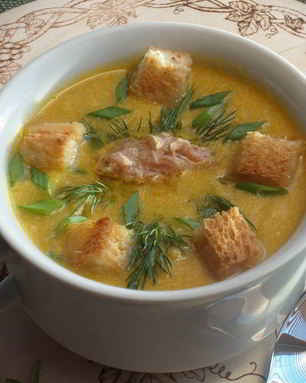 Кукурузный суп-пюре с тунцом