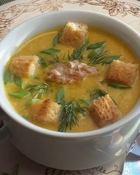 Кукурузный суп-пюре с тунцом