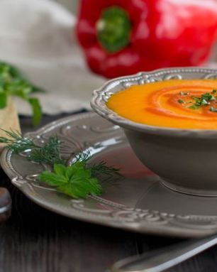 Овощной суп-пюре с запеченным сладким перцем