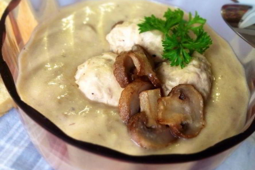 Рецепт сливочно-грибной суп-пюре с фрикадельками